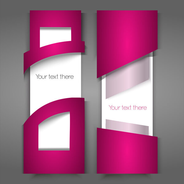 Vector pink banners. Vector illustration.