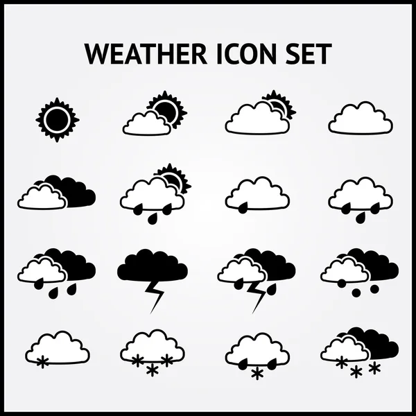 Ensemble Vectoriel Icônes Météo — Image vectorielle