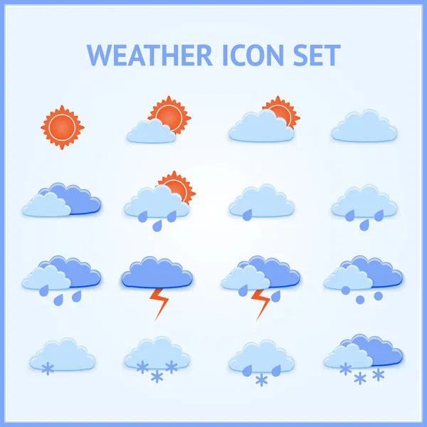 Vector Set Weather Icons — Stock Vector