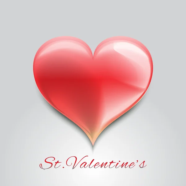 Fondo San Valentín Con Corazón Rojo — Archivo Imágenes Vectoriales