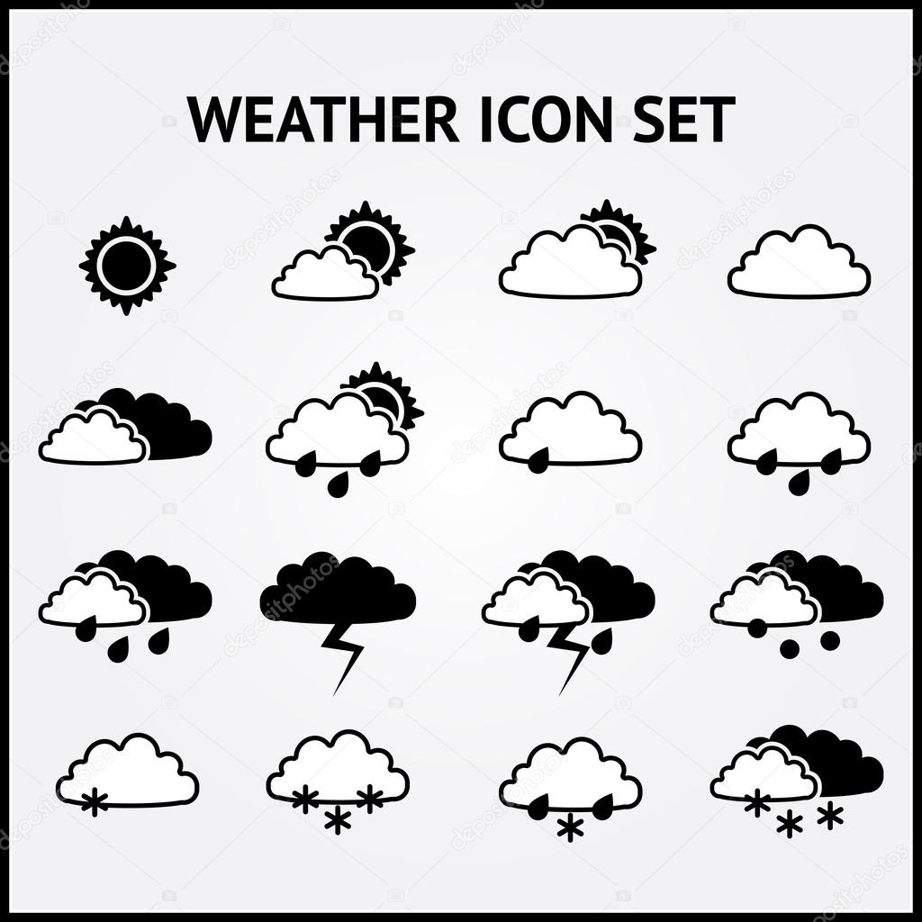 Vector set of weather icons.