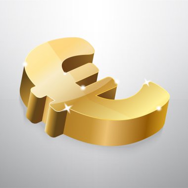 Golden euro sign. Vector illustration. clipart