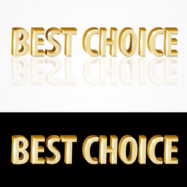 Vector gold best choice signs on black and white background. clipart