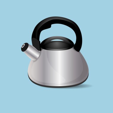 Vector illustration of a steel kettle. clipart