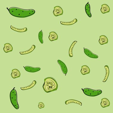 Vector background with cucumber. clipart