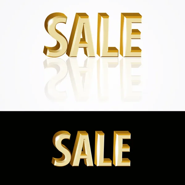 Vector Gold Sale Signs Black White Background — Stock Vector