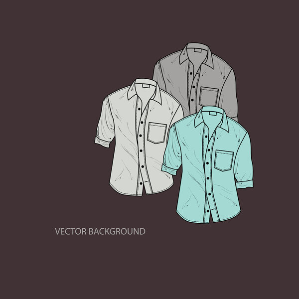 Vector illustration of men's shirts.