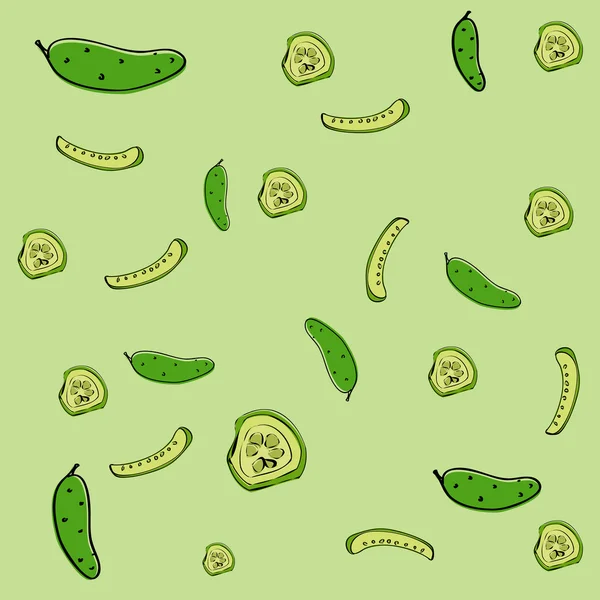 Fondo Vectorial Con Pepino — Archivo Imágenes Vectoriales