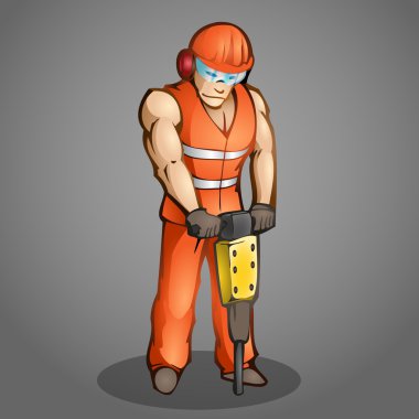 Vector illustration of a cartoon worker. clipart