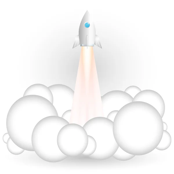 Vector Illustration Flying Rocket — Stock Vector
