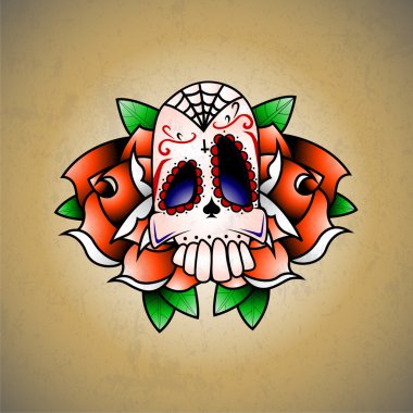 Funny scull. vector composition clipart