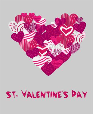 Vector background with hearts for Valentine's day. clipart