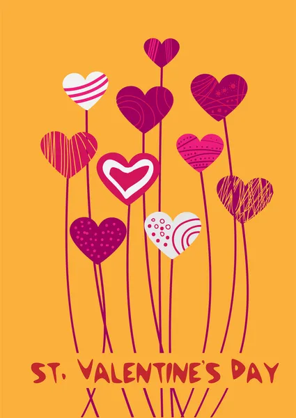 Fondo Vectorial Con Corazones Para Día San Valentín — Vector de stock