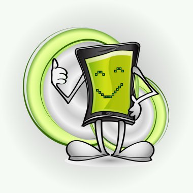 Smart phone character in vector clipart