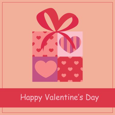 Gift box with heart for Valentine's day. clipart