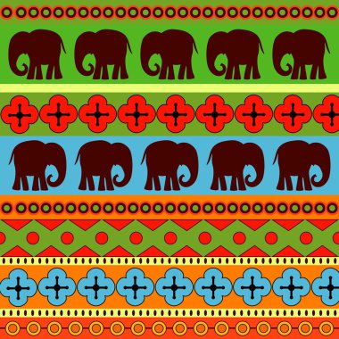Vector background with elephants. clipart
