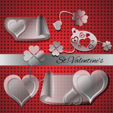 Vector set of elements for Valentine's day. clipart