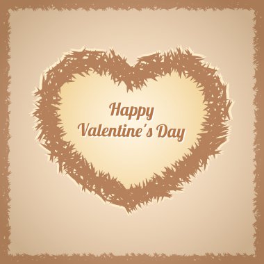 Vector background with fluffy heart. clipart