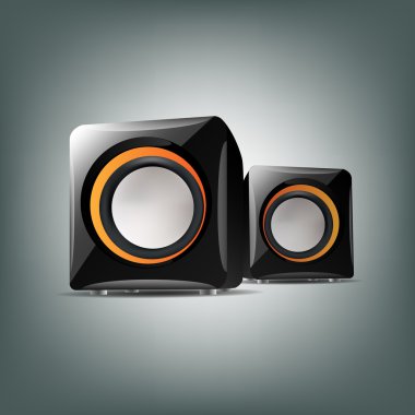 Two audio speakers. Vector illustration. clipart