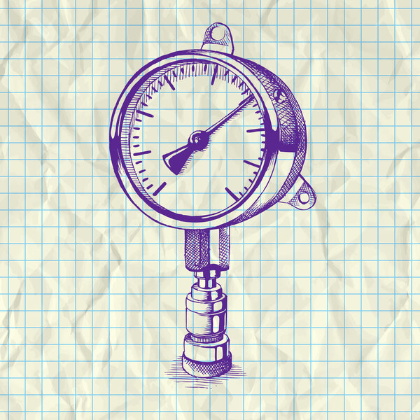 Рисунок манометра на бумаге
.