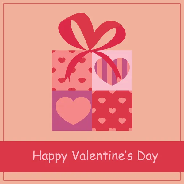 Geschenkdoos Met Hart Voor Valentijnsdag — Stockvector