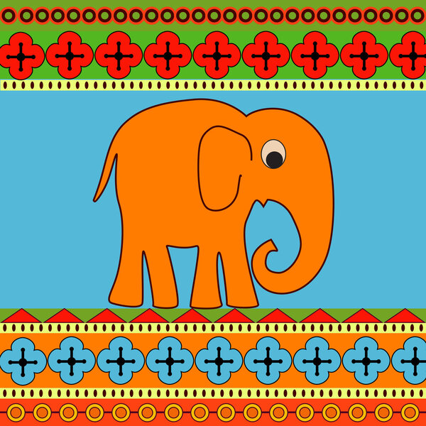 Vector background with elephant.