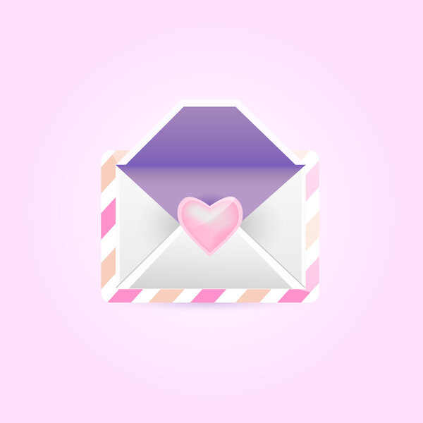 Envelope with heart for Valentine 's day
.