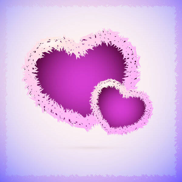 Vector background with fluffy hearts.