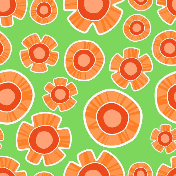 Vector background with orange flowers.