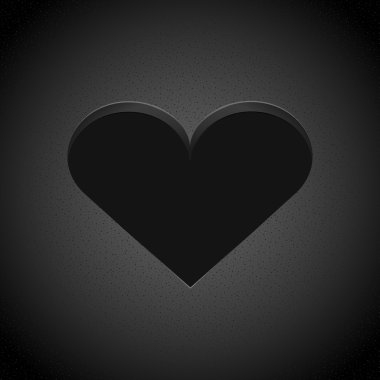 Vector black heart. Vector illustration. clipart