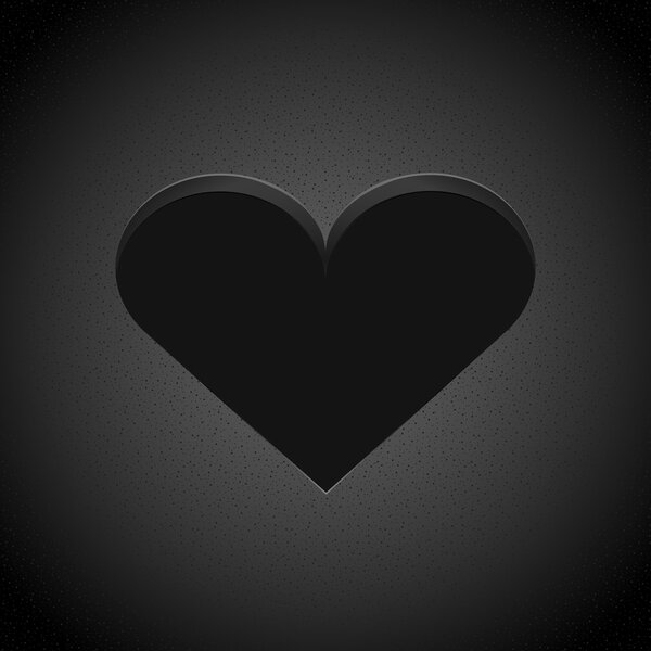 Vector black heart. Vector illustration.