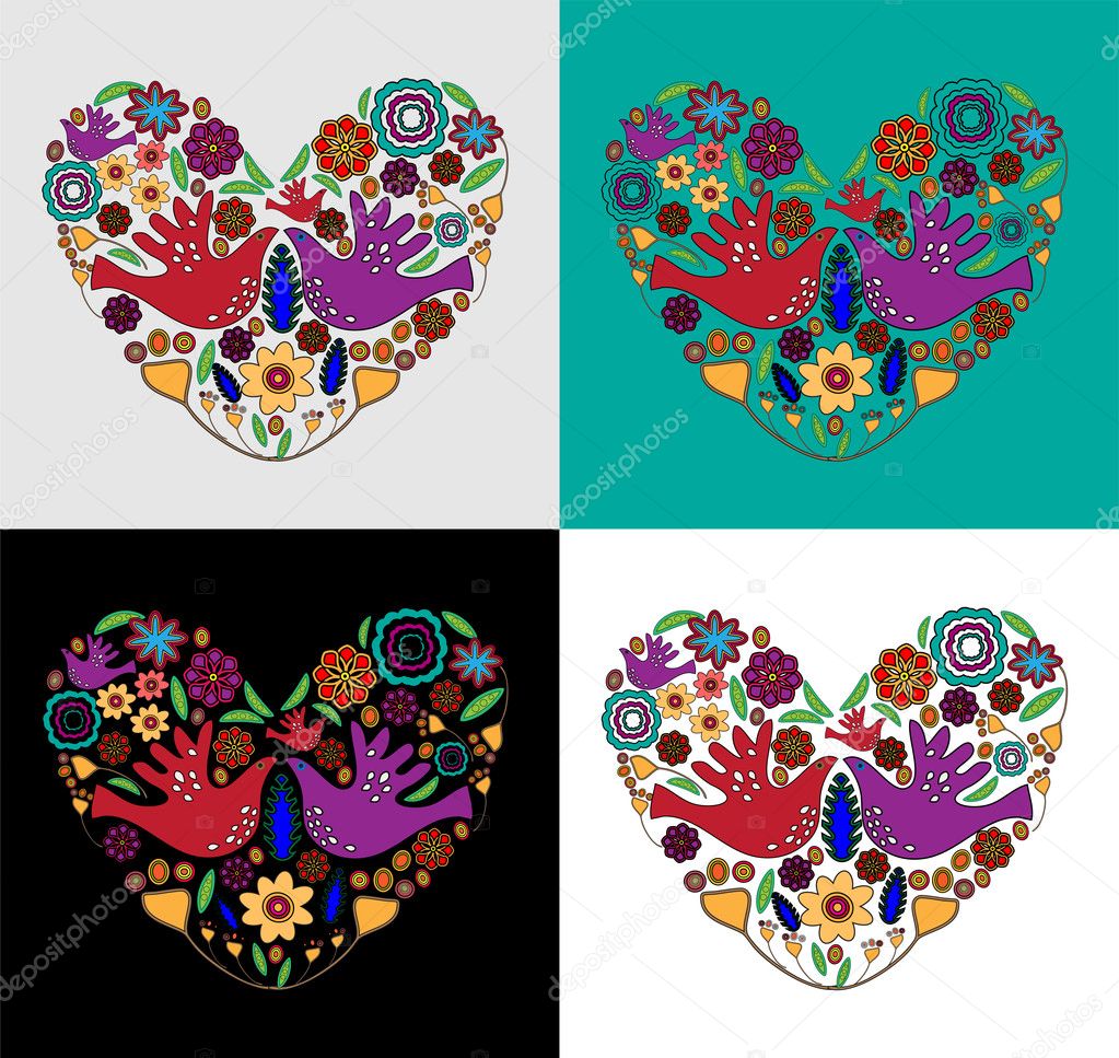 Vector background with hearts for Valentine's day.