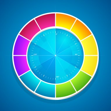 Vector illustration of a color wheel. clipart