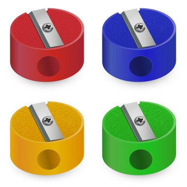 plastik kalem sharpeners kümesi.