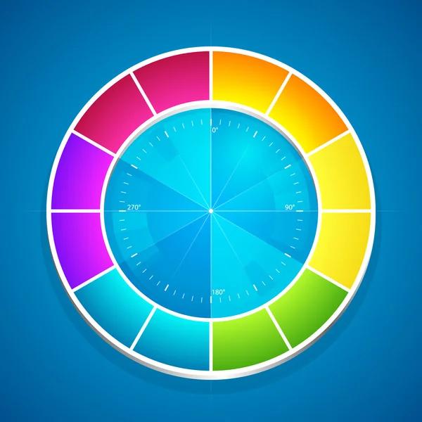 Vector Illustration Color Wheel — Stock Vector