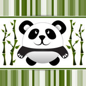 Little panda and bamboo. Vector illustration.