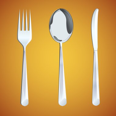 Spoon,fork and knife. Vector illustration clipart