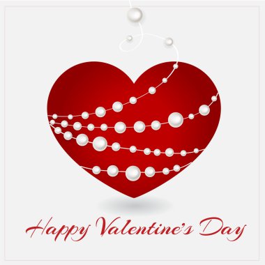 Vector greeting card with heart for Valentine's day. clipart