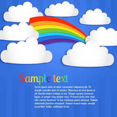 Vector background with rainbow. clipart