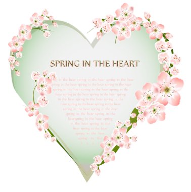kartpostal kalp ve çiçek