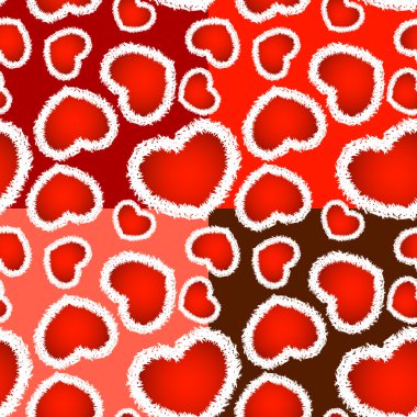 Vector background with fluffy hearts. clipart