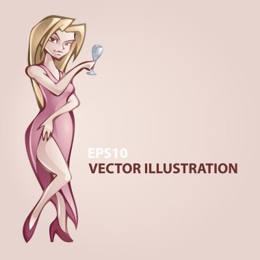 Vector illustration of a beautiful woman. clipart