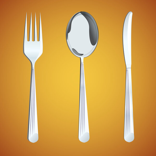 Spoon,fork and knife. Vector illustration