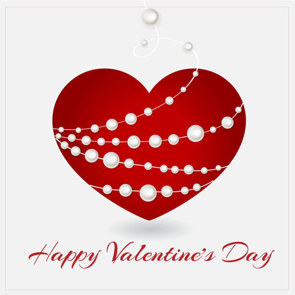 Vector greeting card with heart for Valentine's day.