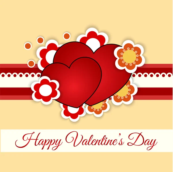 Tarjeta Felicitación Vectorial Con Corazón Para Día San Valentín — Vector de stock