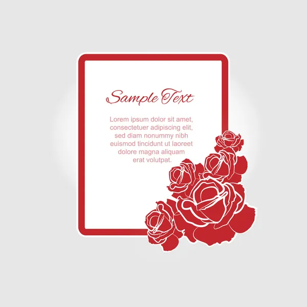 Vector Floral Frame Roses — Stock Vector