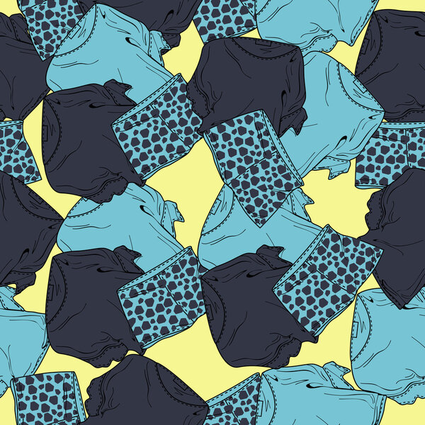 Векторный фон с блузками и шортами
.