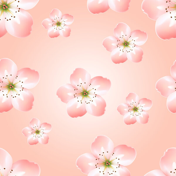 Spring background with spring flowers - vector illustration