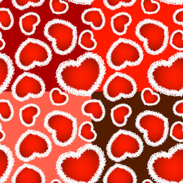 Vector background with fluffy hearts.