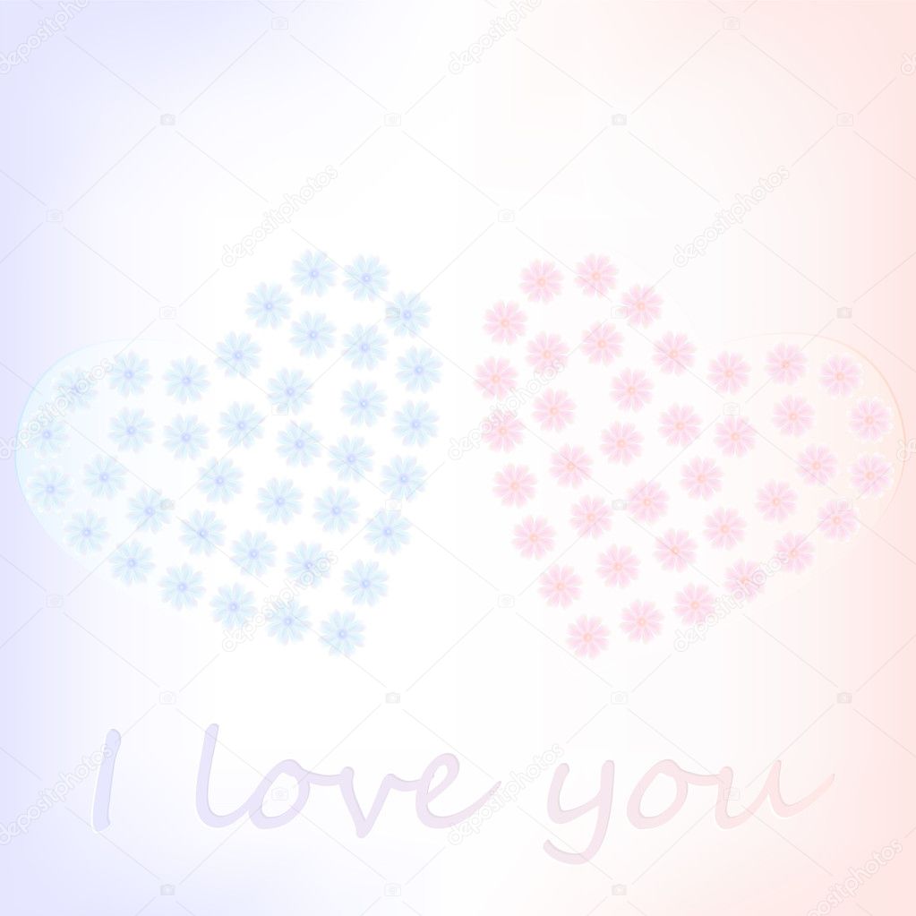 Vector background with hearts.